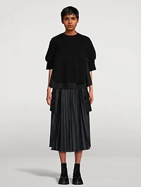 Mixed-Media Wool Sweater