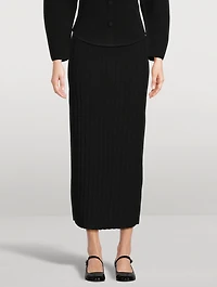 Fiemme Rib-Knit Pencil Skirt