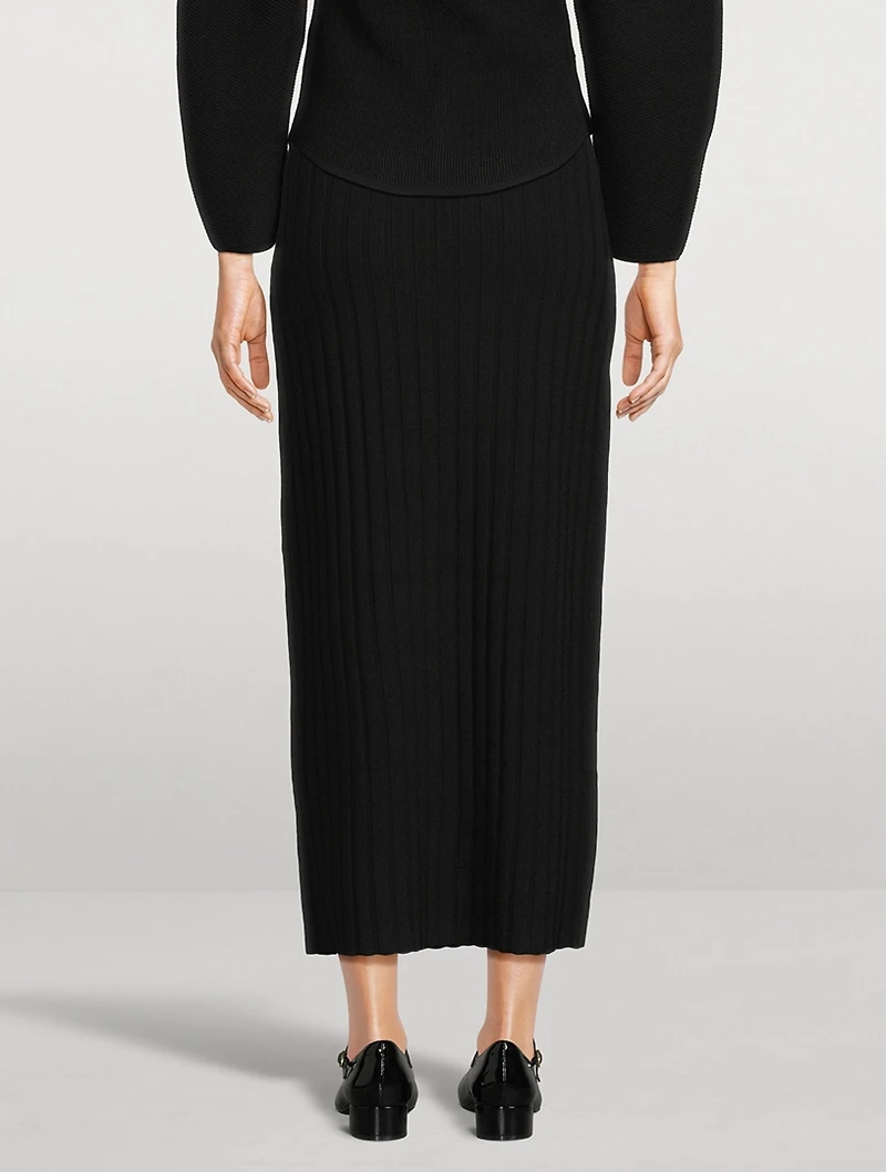 Fiemme Rib-Knit Pencil Skirt