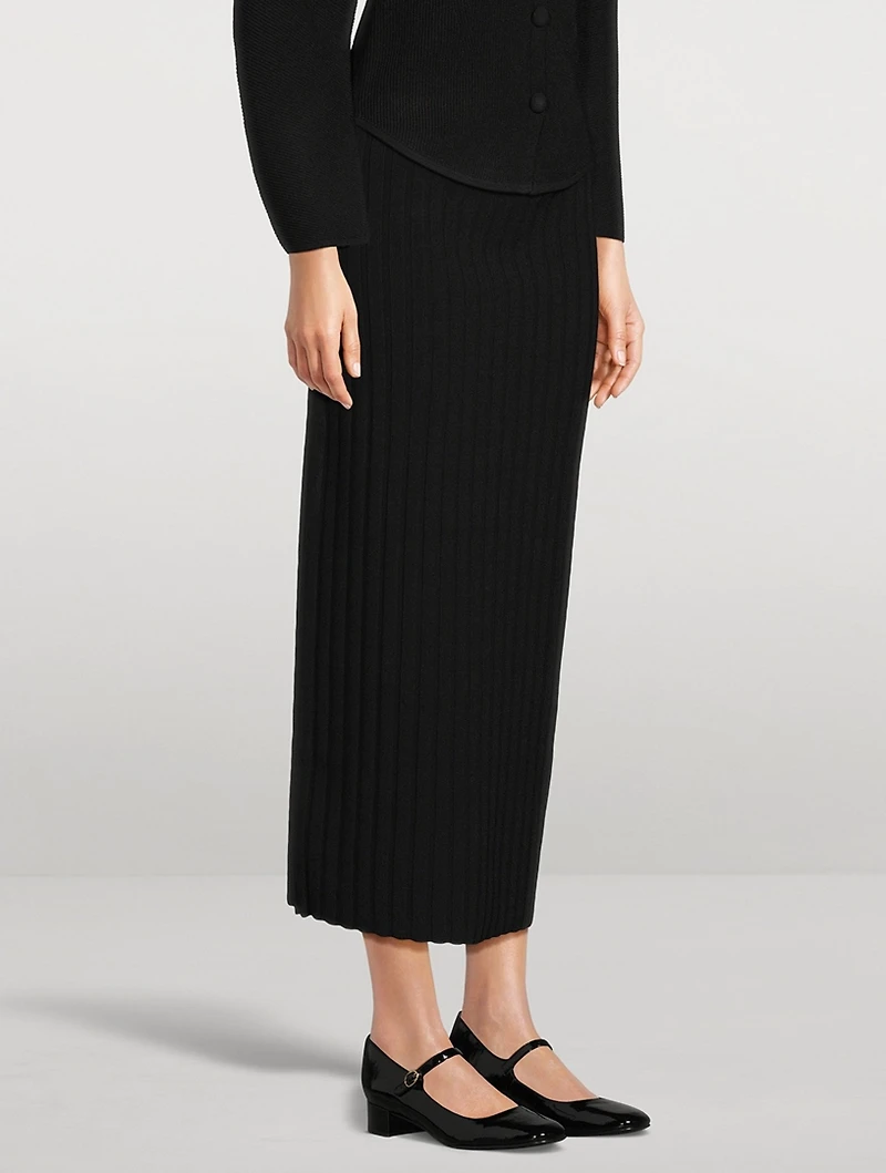 Fiemme Rib-Knit Pencil Skirt