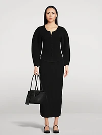 Fiemme Rib-Knit Pencil Skirt