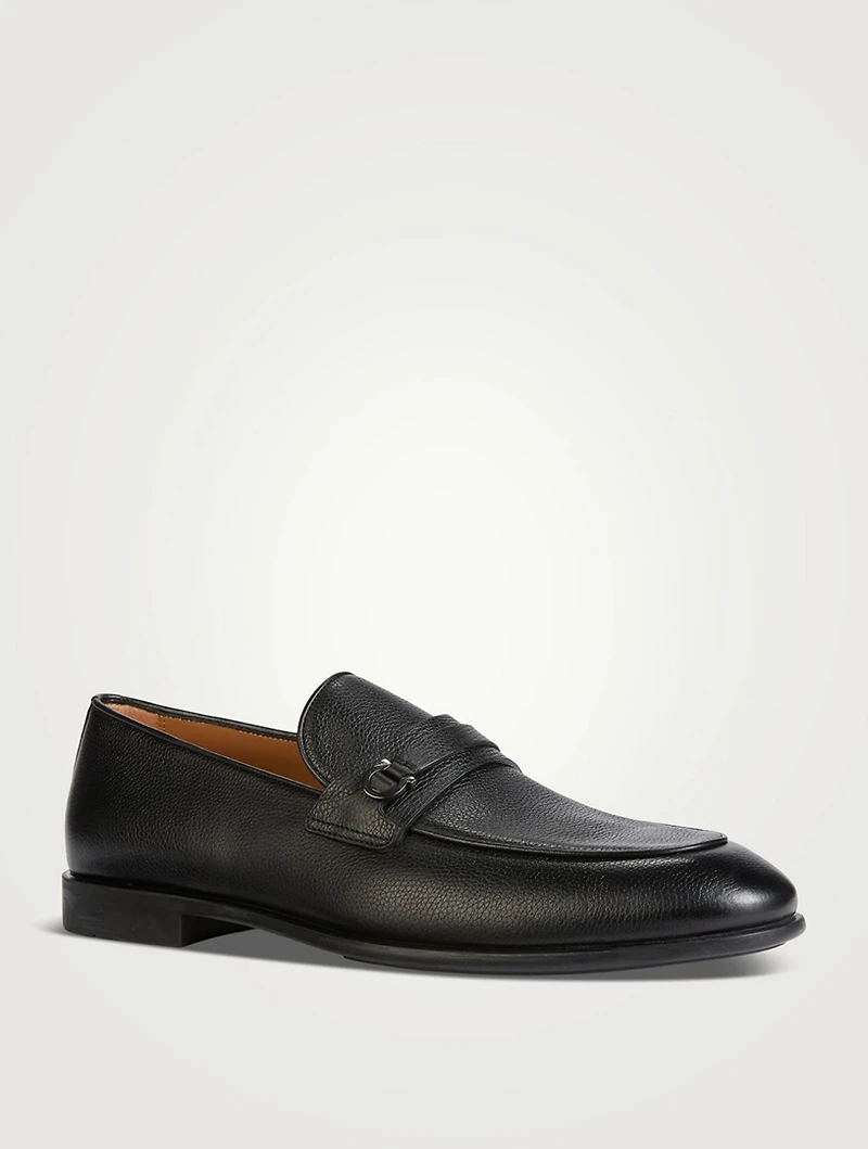 Gancini Ornament Leather Loafers