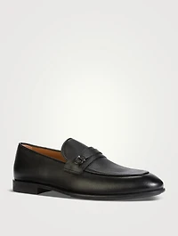 Gancini Ornament Leather Loafers