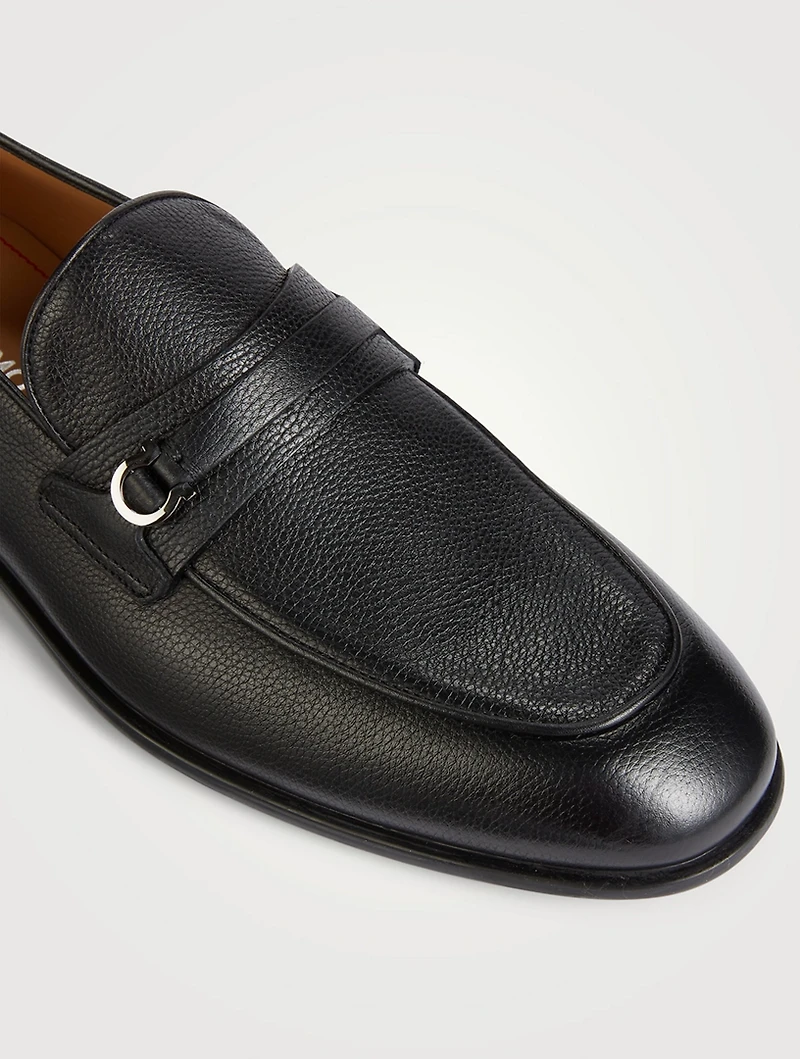Gancini Ornament Leather Loafers