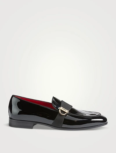 Gancini Ornament Patent Leather Loafers