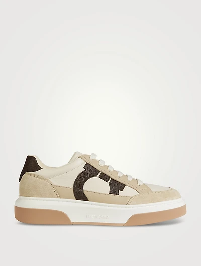 Gancini Ornament Leather Sneakers