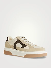 Gancini Ornament Leather Sneakers