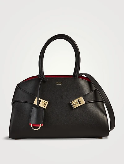 Medium Hug Bicolour Leather Satchel