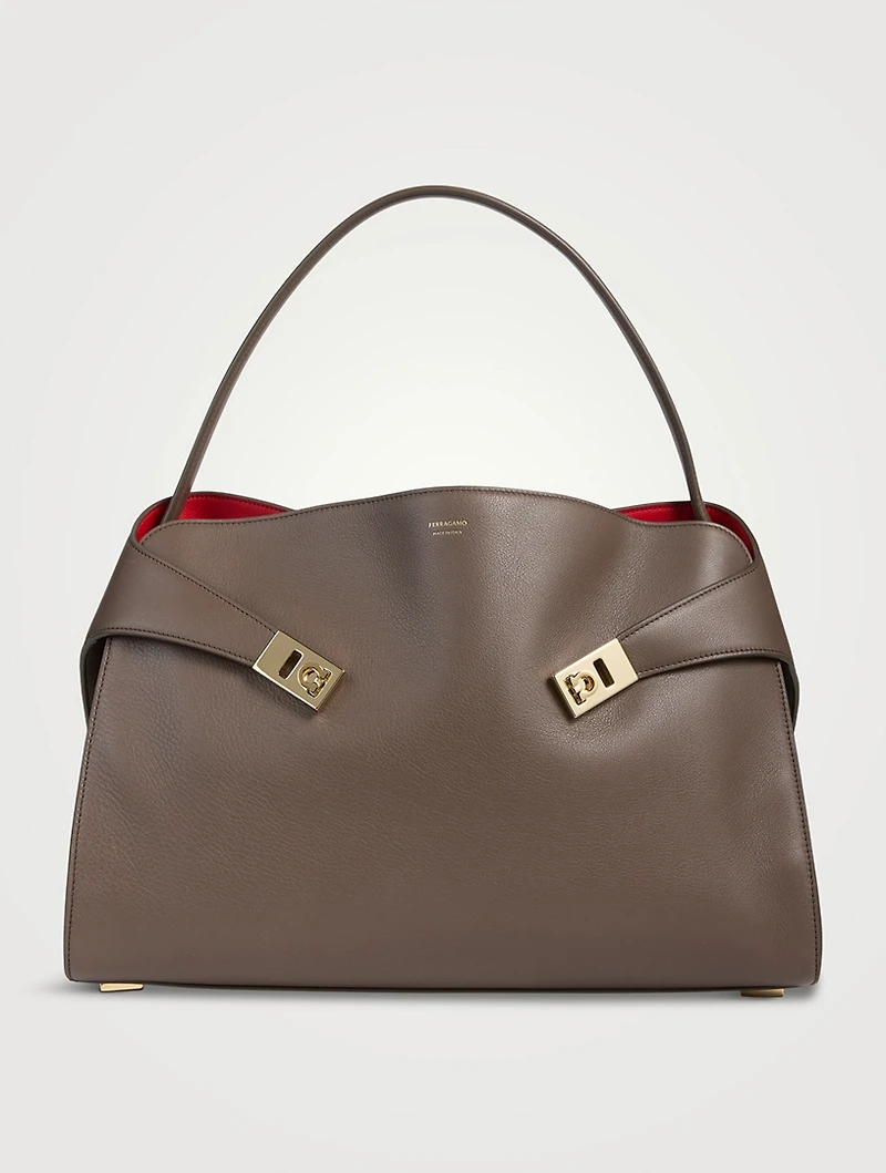 Large Hug Bicolour Leather Satchel