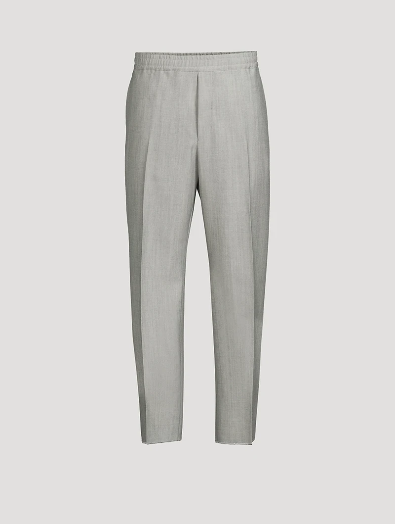 Wool And Mohair Drawstring Trousers