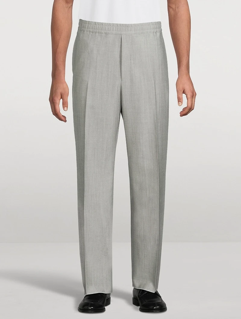 Wool And Mohair Drawstring Trousers