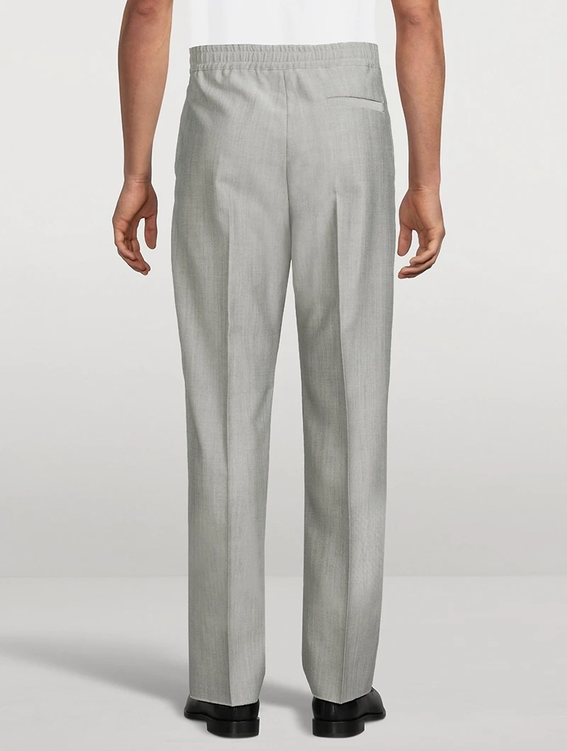 Wool And Mohair Drawstring Trousers