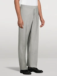 Wool And Mohair Drawstring Trousers
