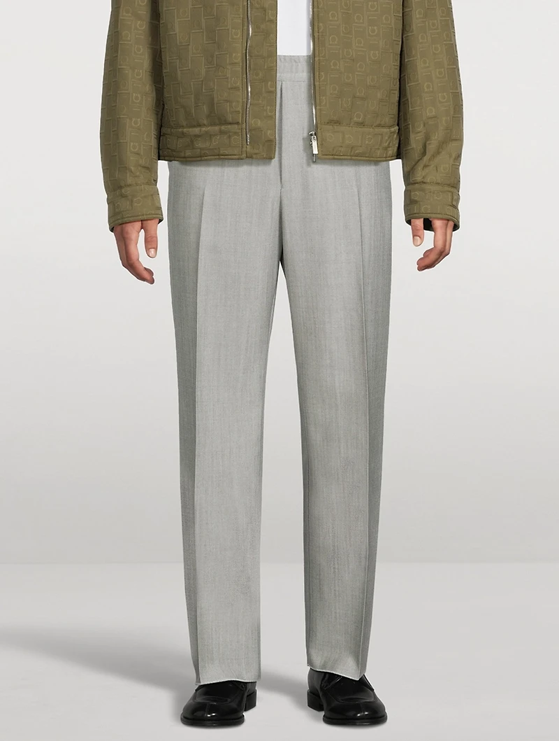 Wool And Mohair Drawstring Trousers