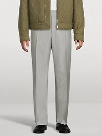 Wool And Mohair Drawstring Trousers