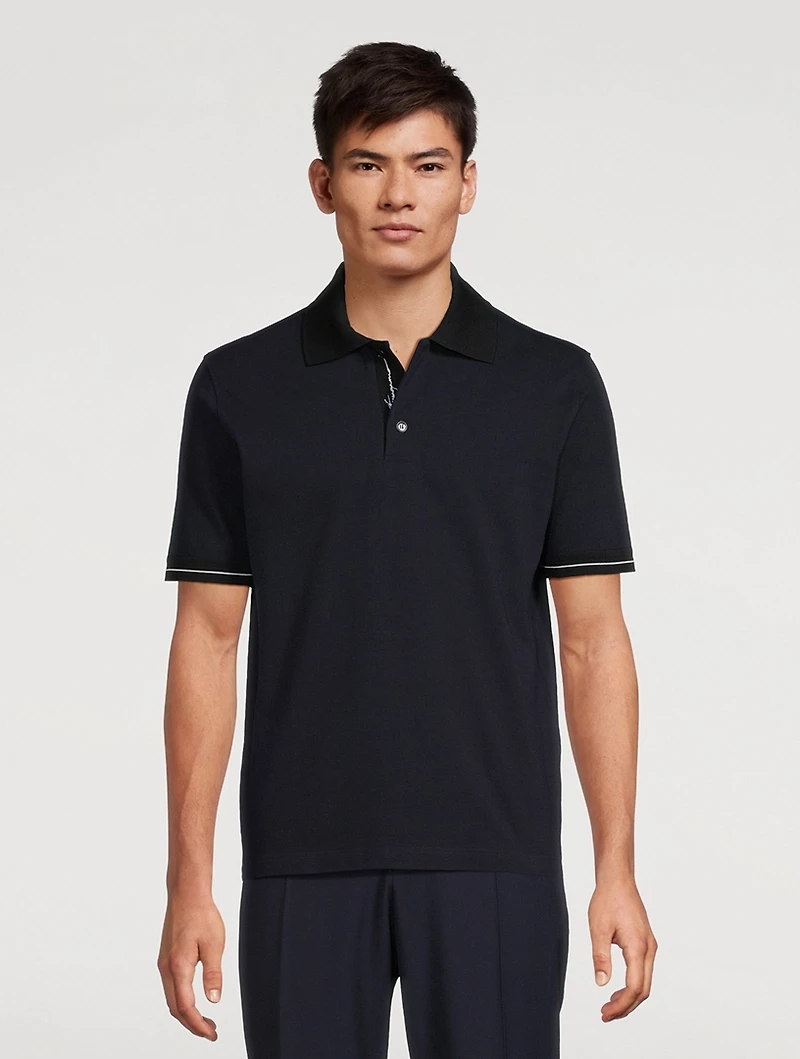 Logo Placket Polo Shirt