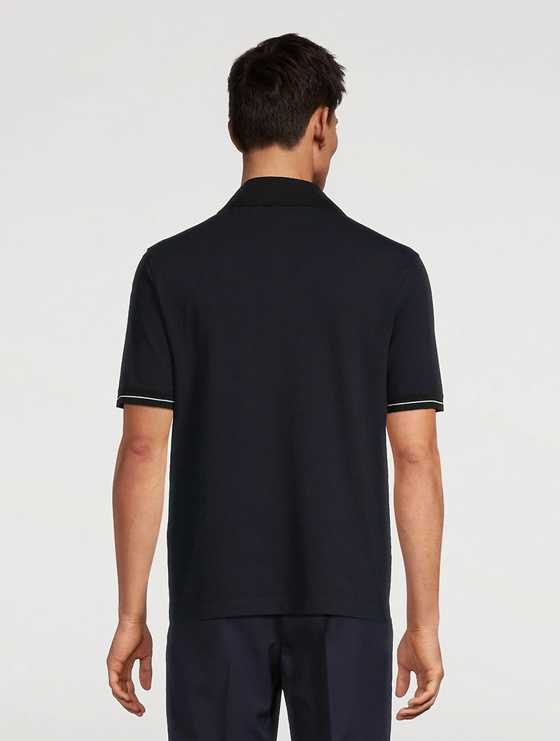 Logo Placket Polo Shirt