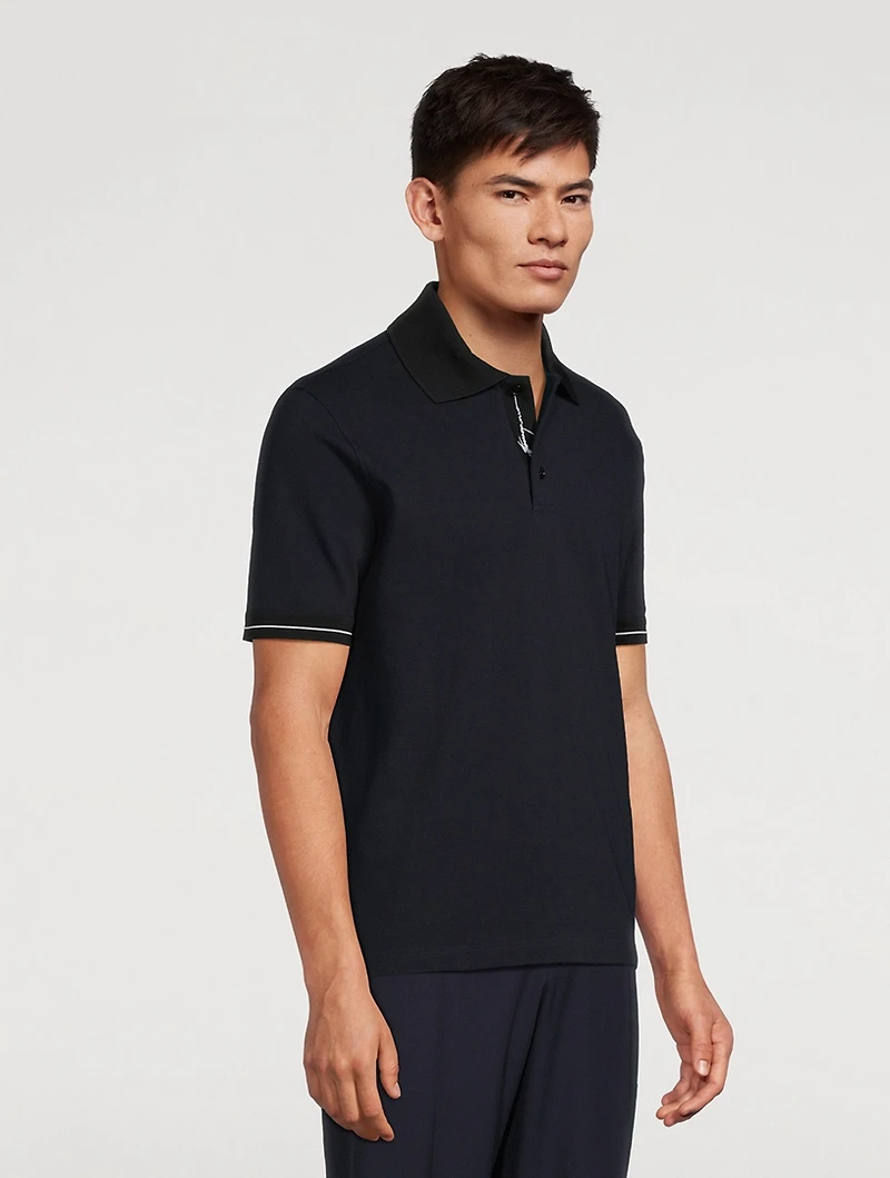 Logo Placket Polo Shirt