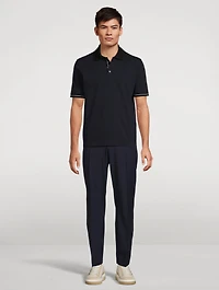 Logo Placket Polo Shirt