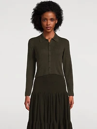 Cashmere Silk Cropped Cardigan