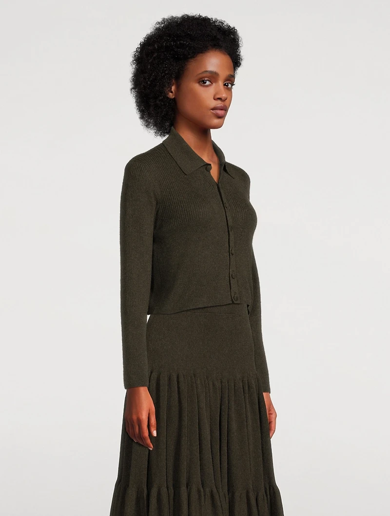 Cashmere Silk Cropped Cardigan
