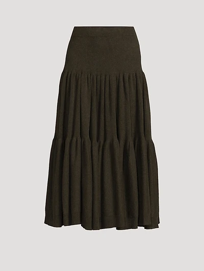Cascades Cashmere Silk Midi Skirt