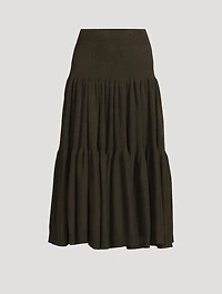 Cascades Cashmere Silk Midi Skirt