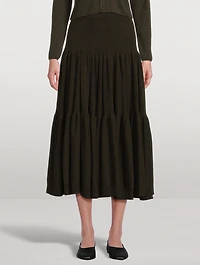 Cascades Cashmere Silk Midi Skirt