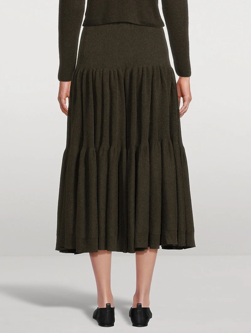 Cascades Cashmere Silk Midi Skirt