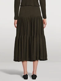 Cascades Cashmere Silk Midi Skirt