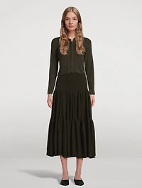 Cascades Cashmere Silk Midi Skirt