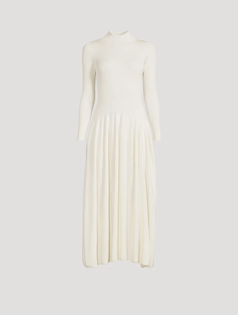 Ribbed Silk Maxi Dress