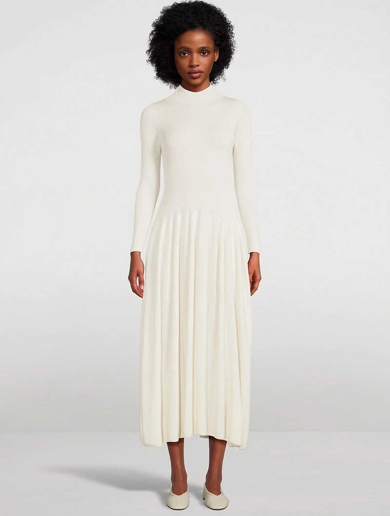 Ribbed Silk Maxi Dress