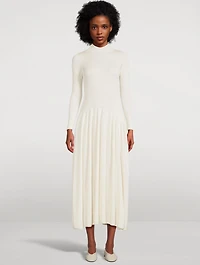 Ribbed Silk Maxi Dress