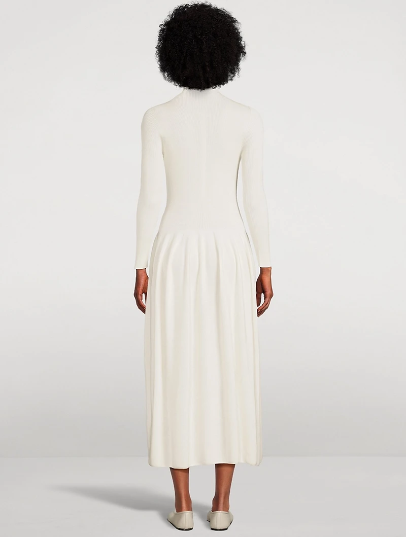 Ribbed Silk Maxi Dress