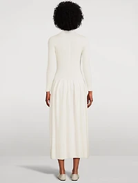 Ribbed Silk Maxi Dress