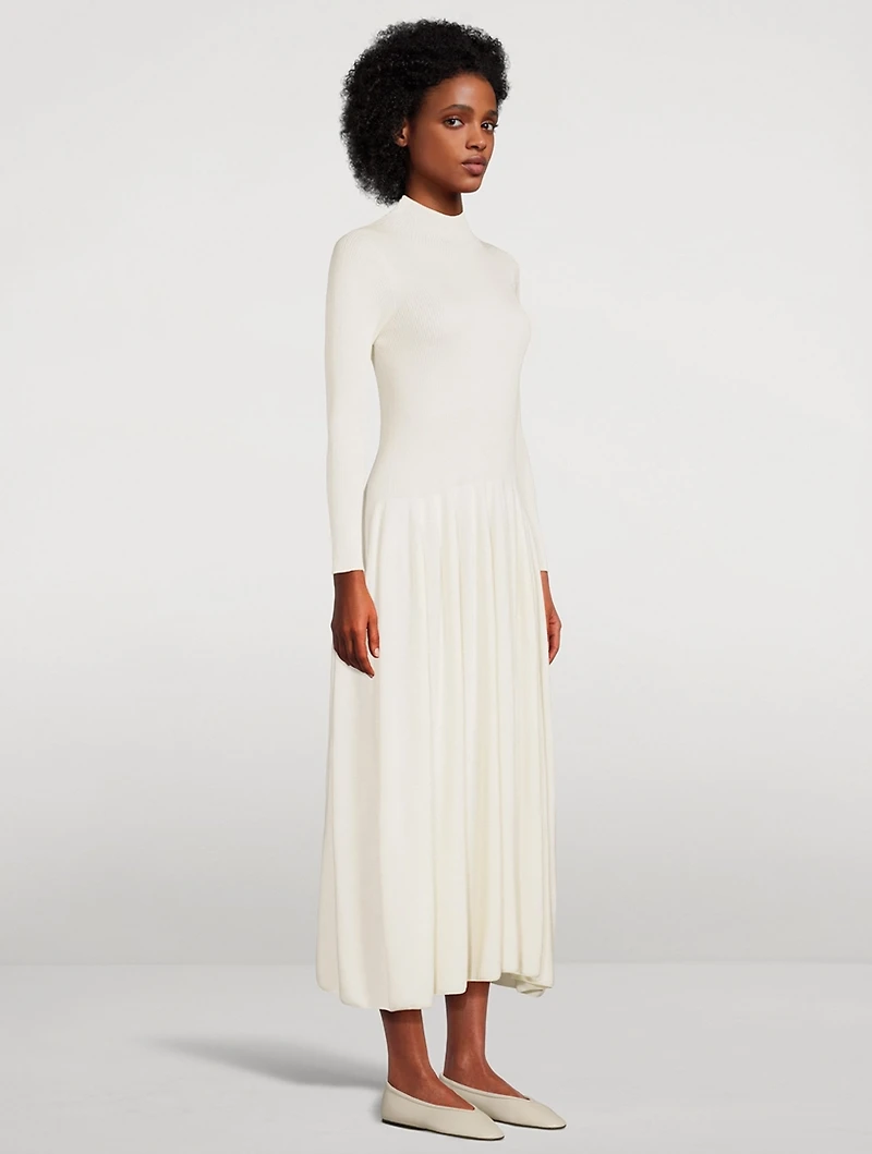 Ribbed Silk Maxi Dress