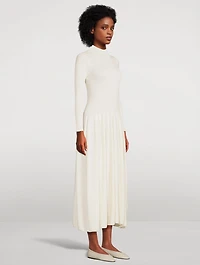 Ribbed Silk Maxi Dress