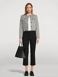 Stretch Twill Kick Flare Trousers