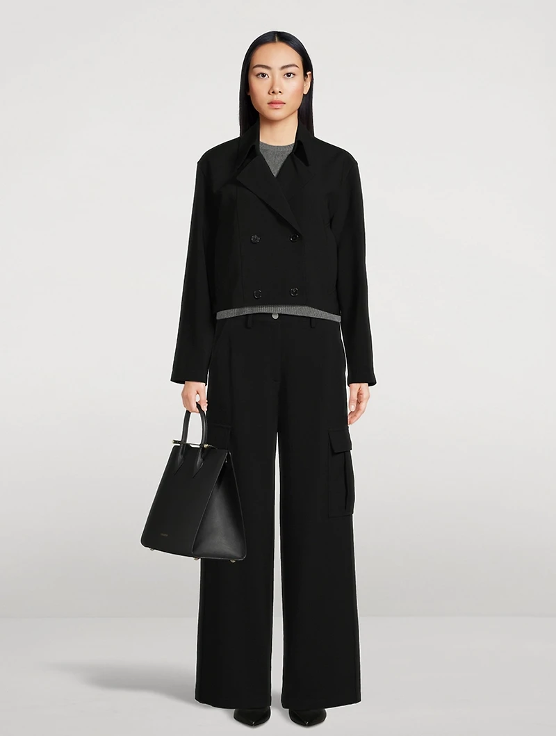 Admiral Crêpe Wide-Leg Cargo Trousers