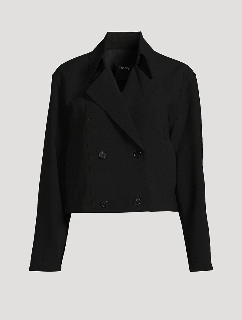 Admiral Crêpe Cropped Trench Coat