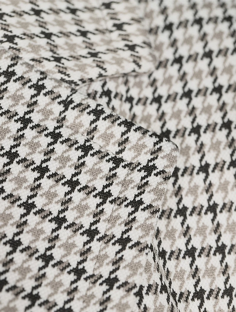 Stretch Blazer Micro Houndstooth Print
