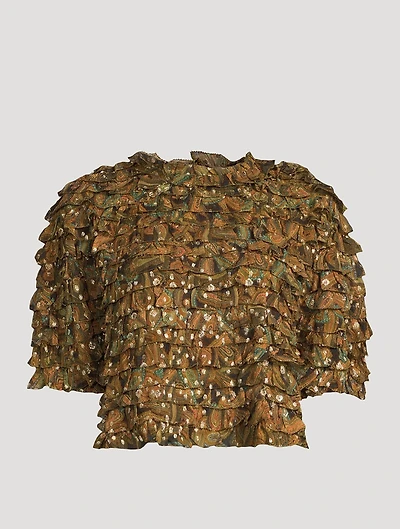 Carmella Ruffled Blouse Paisley Print