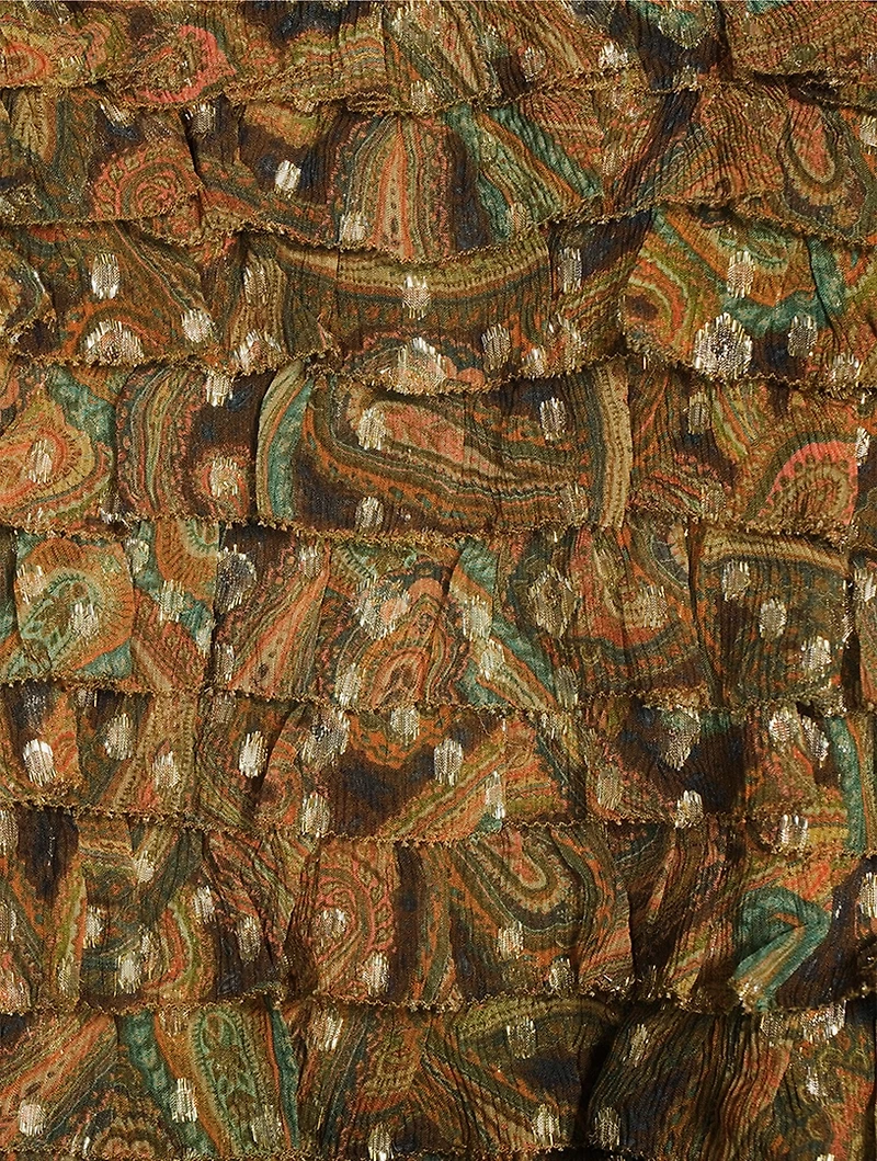 Carmella Ruffled Blouse Paisley Print
