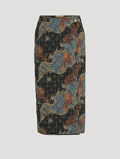Jeune Printed Silk Skirt