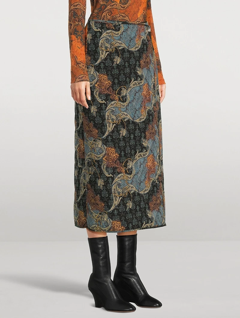 Jeune Printed Silk Skirt