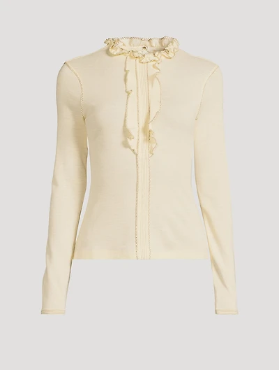 Asha Ruffled Wool Sweater