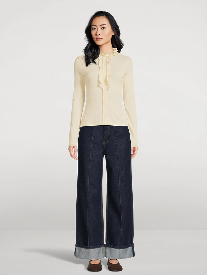 Asha Ruffled Wool Sweater