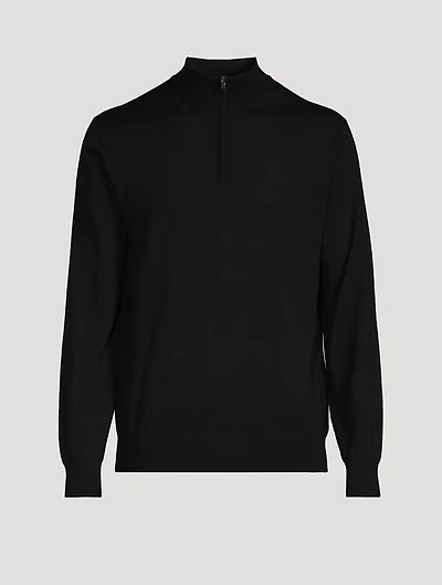 Merino Wool Fine-Knit Quarter-Zip Sweater