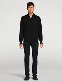 Merino Wool Fine-Knit Quarter-Zip Sweater